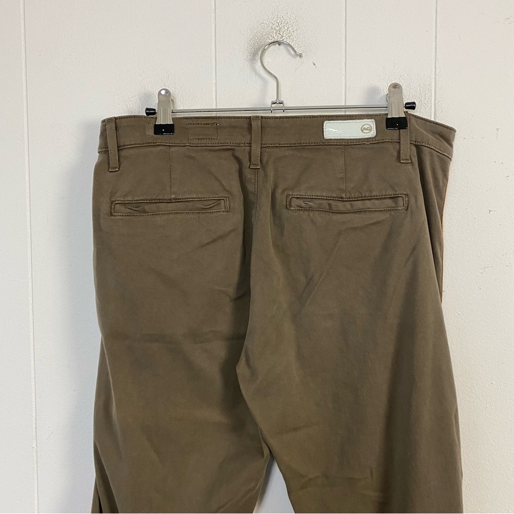 AG Adriano Goldschmied The Caden Tailored Trouser Size 28 R Side Stripe Olive - Picture 9 of 12